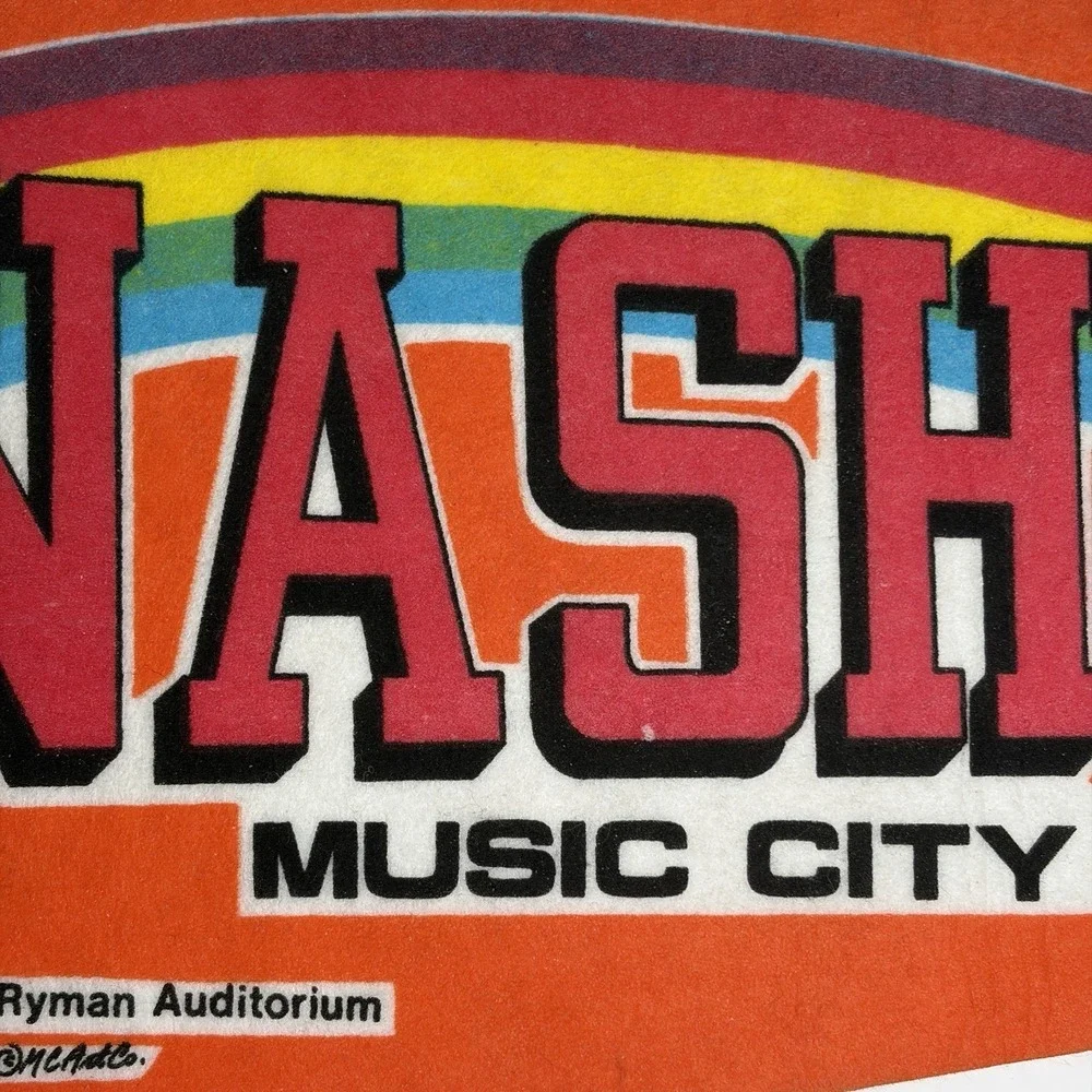 Vintage Felt Pennant Nashville Music‎ City USA Country Music 26